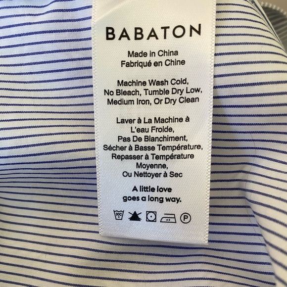 Aritzia Babaton Off the Shoulder Blouse Striped Size XS Cotton - Picture 7 of 8